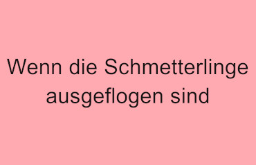 Rosa Hintergrund, mit der Aufschrift: Wenn die Schmetterlinge ausgeflogen sind (Beziehung retten)